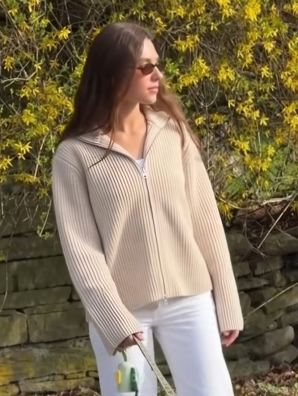 NWOT Jenni Kayne Boyd Cashmere Sweater In Oatmeal Small-XS Full-zip - Picture 13 of 14